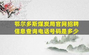 鄂尔多斯煤炭局官网招聘信息查询电话号码是多少