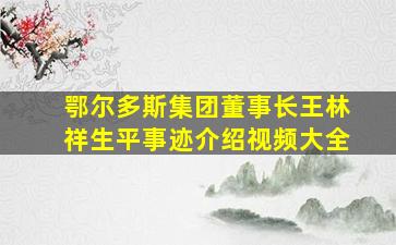 鄂尔多斯集团董事长王林祥生平事迹介绍视频大全