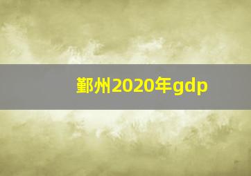 鄞州2020年gdp