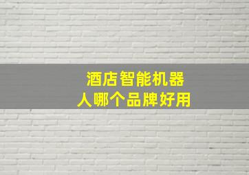 酒店智能机器人哪个品牌好用