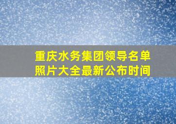 重庆水务集团领导名单照片大全最新公布时间