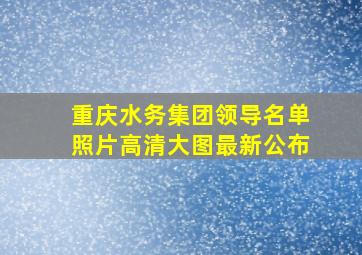 重庆水务集团领导名单照片高清大图最新公布