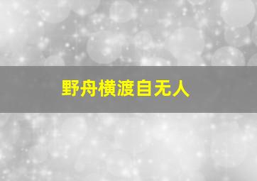 野舟横渡自无人