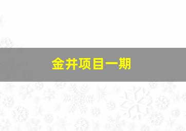 金井项目一期