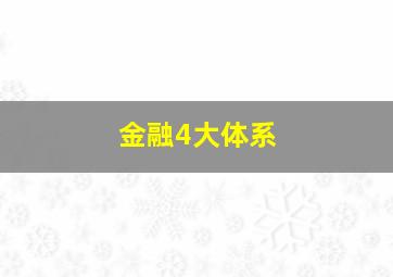 金融4大体系