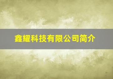 鑫耀科技有限公司简介