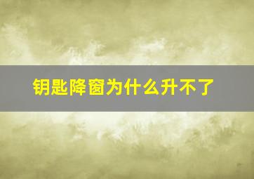 钥匙降窗为什么升不了