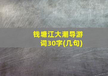 钱塘江大潮导游词30字(几句)