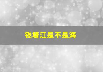 钱塘江是不是海