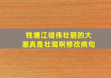 钱塘江雄伟壮丽的大潮真是壮观啊修改病句