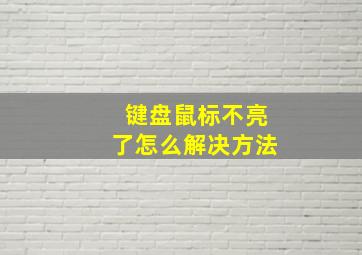 键盘鼠标不亮了怎么解决方法