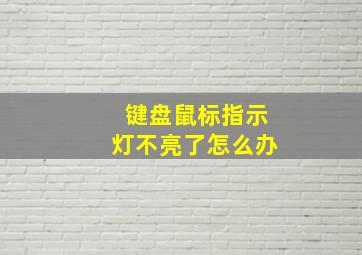 键盘鼠标指示灯不亮了怎么办