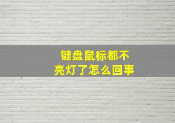 键盘鼠标都不亮灯了怎么回事