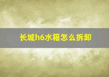 长城h6水箱怎么拆卸