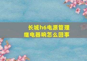 长城h6电源管理继电器响怎么回事