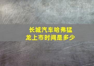 长城汽车哈弗猛龙上市时间是多少