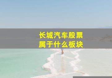 长城汽车股票属于什么板块