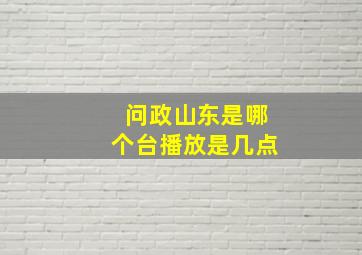 问政山东是哪个台播放是几点