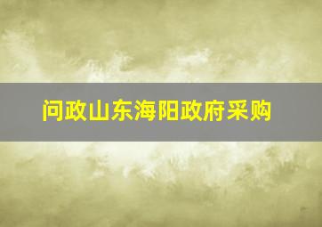 问政山东海阳政府采购