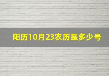 阳历10月23农历是多少号