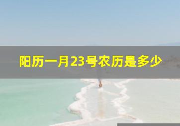 阳历一月23号农历是多少