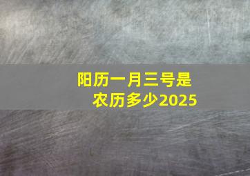 阳历一月三号是农历多少2025