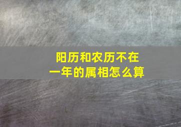 阳历和农历不在一年的属相怎么算