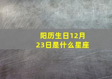 阳历生日12月23日是什么星座