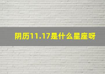 阴历11.17是什么星座呀