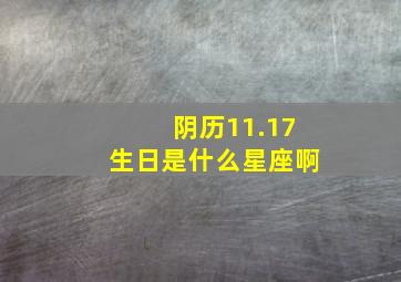 阴历11.17生日是什么星座啊