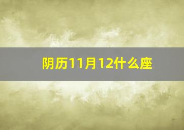 阴历11月12什么座