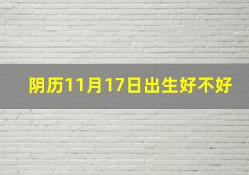 阴历11月17日出生好不好