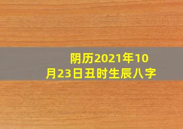 阴历2021年10月23日丑时生辰八字