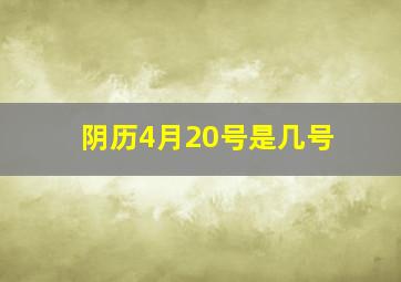 阴历4月20号是几号