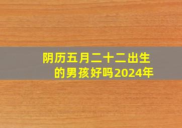 阴历五月二十二出生的男孩好吗2024年