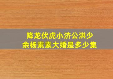 降龙伏虎小济公洪少余杨素素大婚是多少集