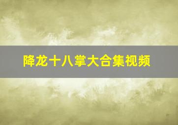 降龙十八掌大合集视频