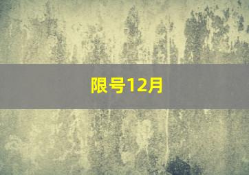 限号12月