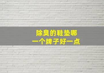 除臭的鞋垫哪一个牌子好一点