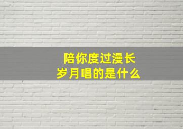 陪你度过漫长岁月唱的是什么