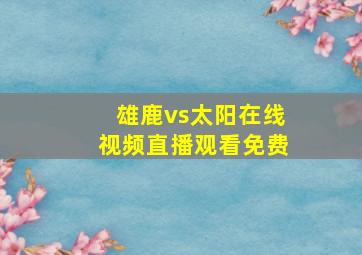 雄鹿vs太阳在线视频直播观看免费