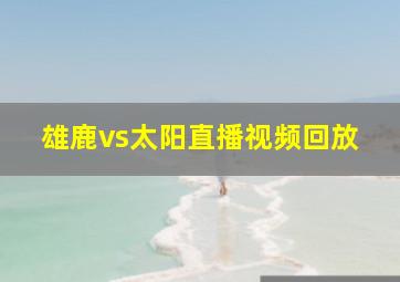 雄鹿vs太阳直播视频回放