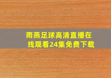 雨燕足球高清直播在线观看24集免费下载