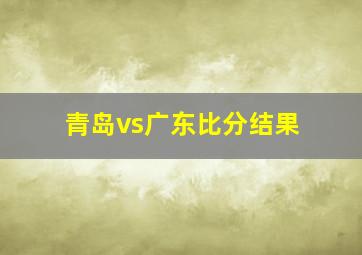 青岛vs广东比分结果