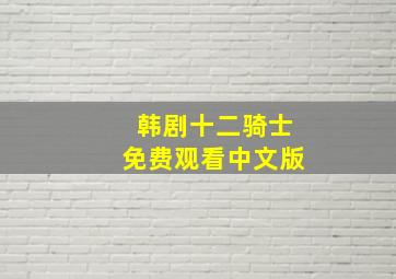 韩剧十二骑士免费观看中文版