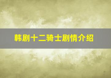 韩剧十二骑士剧情介绍