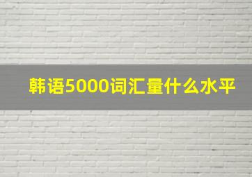 韩语5000词汇量什么水平