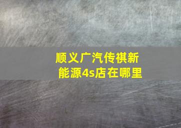 顺义广汽传祺新能源4s店在哪里