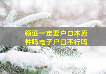 领证一定要户口本原件吗电子户口不行吗