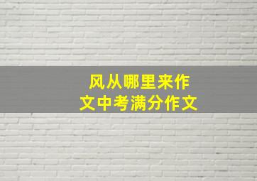 风从哪里来作文中考满分作文